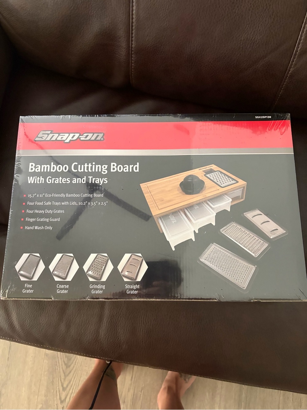 Snap-on Bamboo Cutting Board with Grates and Trays - Natural Bamboo